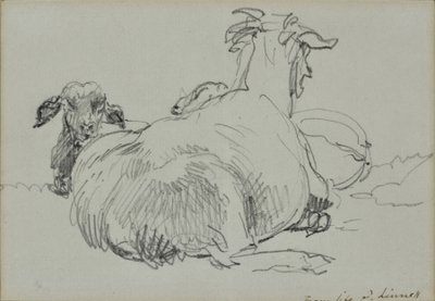 Two Sheep by John Linnell